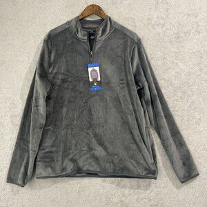 NEW Spyder Mens L Gray 1/4 Zip Pullover Sweatshirt Ribbed